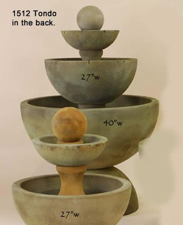 Tondo Three Tier Outdoor Cast Stone Garden Fountain With Spillways Fountain Tuscan